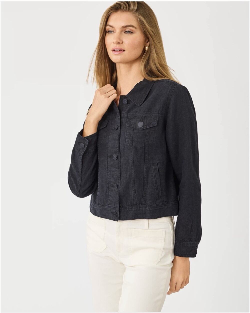 Lilly Pulitzer Seaspray Linen Jacket Women’s XS noir x noir